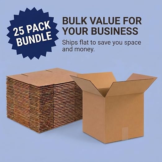 BOX USA Small Shipping Boxes 6"L x 6"W x 6"H (25-Pack) - Cube Corrugated Cardboard Packaging Boxes for Shipping, Packing, Moving, and Storage at Home, Office, or Business