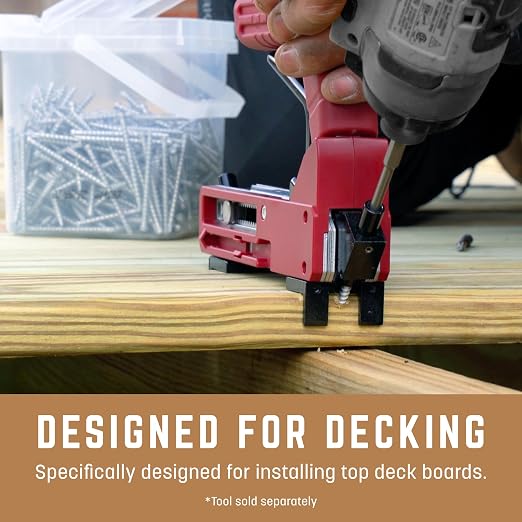 GRK Fasteners Deck Elite #9 x 2-3/8" Hidden Deck Screws, 350 PCS, with Dual Thread Form, Superior Clamping Force, Outdoor Decking Fasteners, Drill Point Tip, Star Drive Recess, T-15 Bit Included