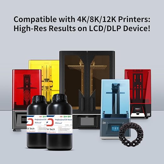 Siraya Tech Rebound 55A Black – Fast-Rebound 3D Printing Resin, High Elasticity, 55A Shore Hardness, Flexible & Shock-Absorbing – for Prototyping, Industrial & Consumer Applications (1kg)