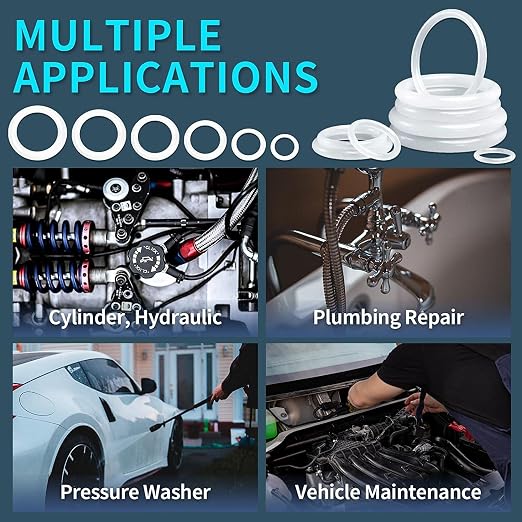 KEZE 1228 Pcs 32 Size Clear Food Grade Silicone O Rings and 1440 Pcs Rubber O Rings Kit for Valve Sealant Faucet O Rings Faucet Automotive Hydraulic Pipe Repair