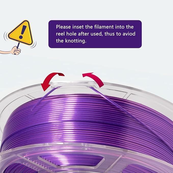 iSANMATE 3D Printer Filament, PLA Filament 1.75mm Dual Color Filament, Shiny Silk PLA Coextruded Filament, 3D Printing Filament Magic PLA,1 kg/Spool (Purple and Pink)