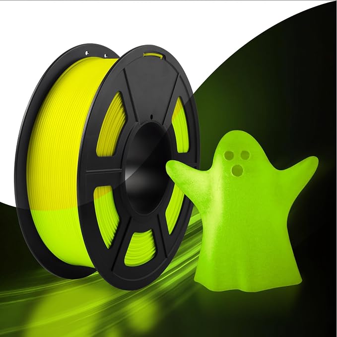 SUNLU Glow in The Dark PLA Filament, Neatly Wound Luminous PLA 3D Printer Filament 1.75mm Dimensional Accuracy +/- 0.02mm, Fit Most FDM 3D Printers, 1kg Spool (2.2lbs), (Yellow PLA, Glow Yellow)