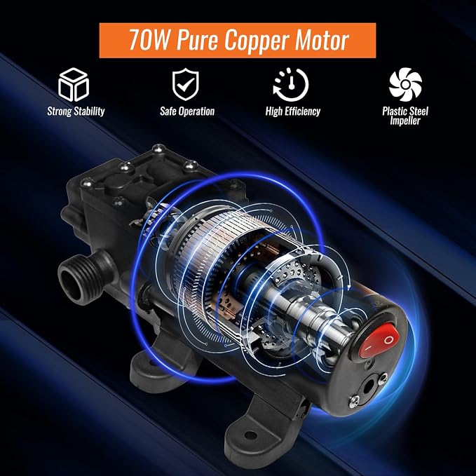 24V 85GPH Fuel Transfer Pump Set with Patented Pulley Lead Pipe & Battery Adapter, Compatible with DeWalt 20V Battery, for Vehicles, Boats (85GPH 24V, Pump with Yellow Adapter)