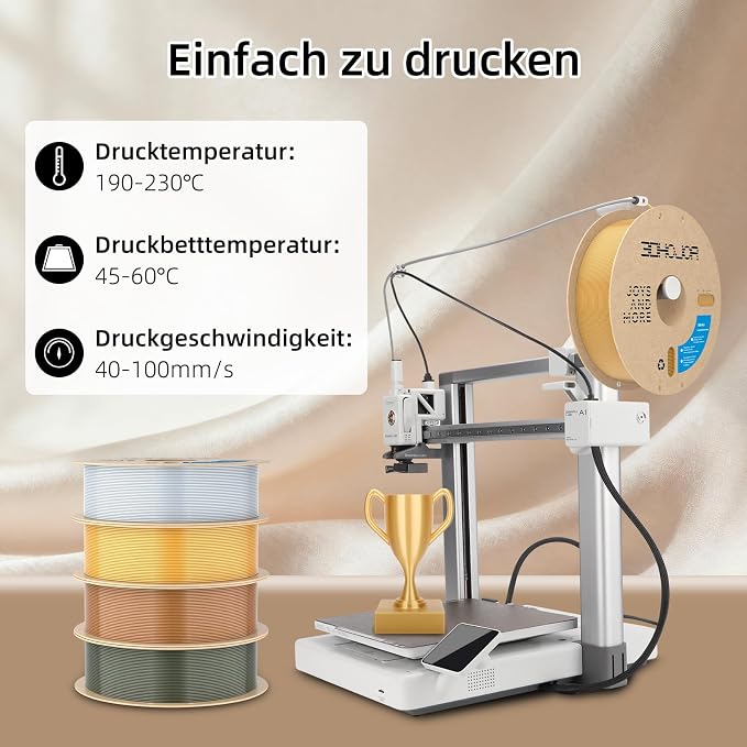 3DHoJor Silk PLA Filament 1.75mm, PLA Filament 1.75mm Silk Shiny 3D Printer Filament, 1kg*2 Cardboard Spool, Dimensional Accuracy +/- 0.03 mm, Fit Most FDM Printer(Silk Silver+Gold)
