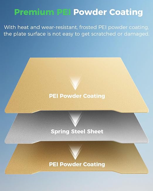 Creality Official K2 Pro Build Plate, 310x325mm Textured PEI Sheet, Double Sided Magnetic Flexible Removable Spring Steel Printing Plate 3D Printer Bed Plate (Without Magnetic Base)
