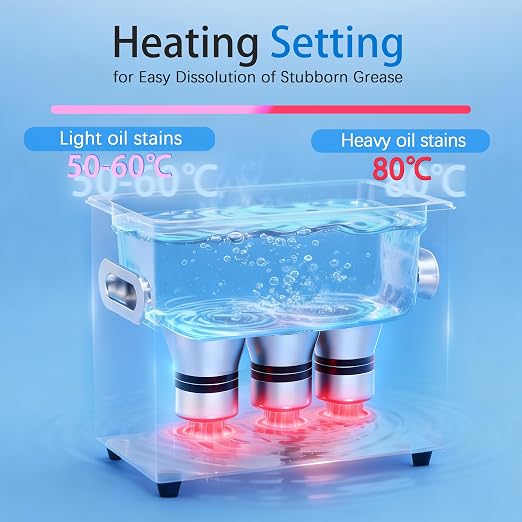 6L Ultrasonic Parts Cleaner with Heater and Digital Timer, 40kHz 180W Professional Ultrasonic Cleaner Machine with Drain Valve for Carburetors, Fuel Injectors, Auto Parts, Tools and Jewelry