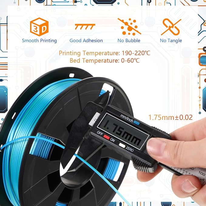 Pangda 3D Printer Filament Pla Bundle 1.75mm Multicolor, ±0.02mm Dimensional Accuracy, 3D Printing Filament for DIY Projects, Holiday Crafts(1.5 kg,Dual Color)
