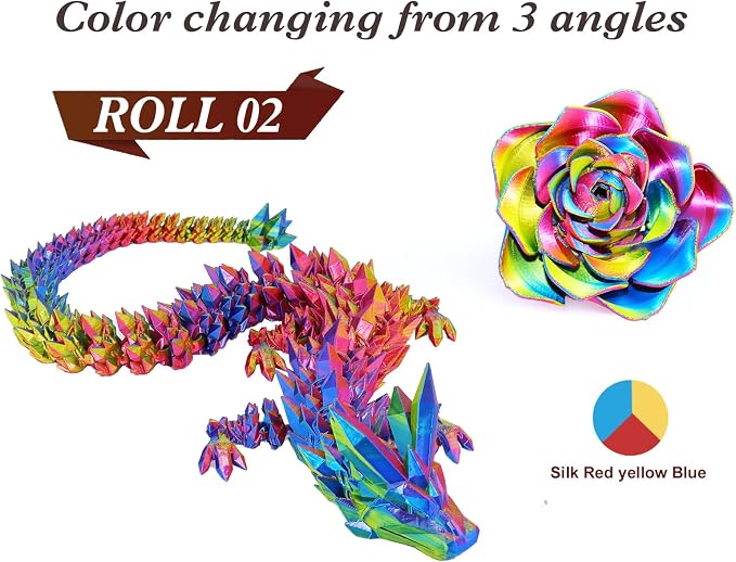 LOVOON 3D Printing Filament Bundle 2 KG, Tricolor PLA Filament 1.75mm Silk Blue/Green/Red and Silk Blue/Yellow/Red, Color Changing 3D Printer PLA Filaments, 1KG X 2 Spools