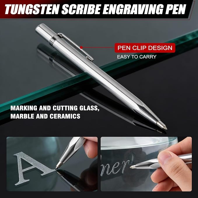 YOTINO Glass Cutting Tools, 9PCS Glass Cutter Glass Running Pliers Breaking Grozer Pliers,Tungsten Scribe Engraving Pen, Oil Feed Glass Cutters Tools Kit for Stained Glass, Tiles, Mosaic Cutting