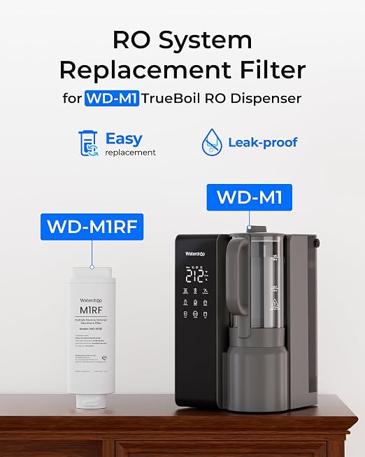 Waterdrop M1RF Filter, Replacement for M1 RO System, 12-Month Lifetime | Countertop Reverse Osmosis Filter, Enhanced Filtration, Long Filter Lifespan, Easy and Quick Filter Replacement