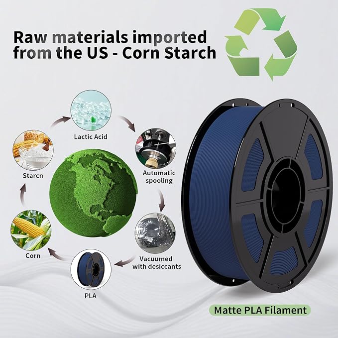 iSANMATE Matte PLA 3D Printing Filament 1.75mm Navy Blue PLA 30-300mm/s 3D Printer Filament 1kg (2.2lbs) for Bambu Lab 3D Printers,AMS,AMSLite