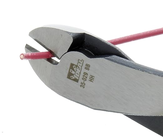 IDEAL INDUSTRIES INC. 35-029 8-inch Diagonal-Cutting Pliers - High-Leverage and Heavy Duty Angled Head Steel Pliers with Dipped-Grip Handles