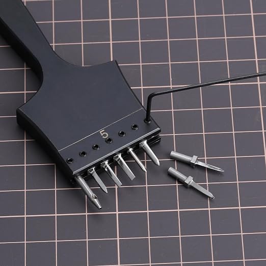 WUTA Removable Leather Hole Punch,Versatile Leather Stitching Punch,Leather Hole Punch Tool Set,Leather Stitch Punch for Leather Stitching Punch Craft DIY（Adapter-6mm 2hole）