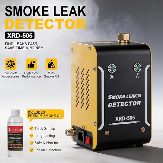 Automotive Smoke Machine with Built-in Air Pump and 100ml Smoke Fluid，Smoke Machine Automotive- 12V DC,Smoke Machine Leak Detector for Cars, Motorcycles, Trucks, Boats, ATVs