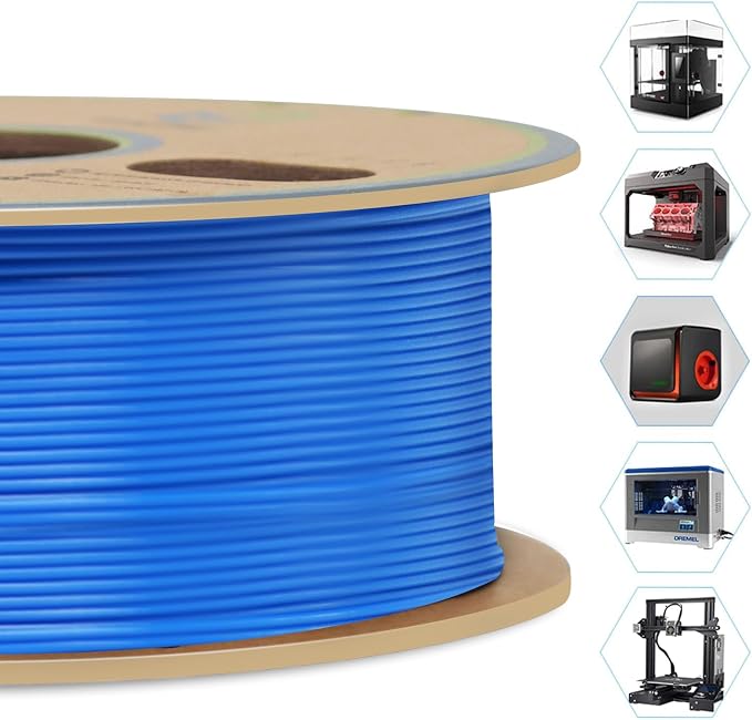 YOUSU Blue PVB Filament 1.75 mm for 3D Printer & 3D Pen 1 kg (2.2 lbs), Print As Easy as PLA Filament, can be Polished with Alcohol to get Smooth Surface.