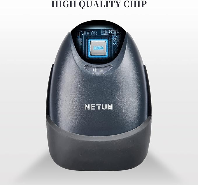 NETUM 2D Barcode Scanner with Stand USB 2.0 Wired QR Code Imager Automatic Barcode Reader Handhold Scanner Gun with USB Cable for Laptops, Computers, Cashier, POS -M5S