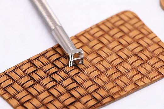 Leather Stamps Tool Stainless Steel Stamping Tool Woven Pattern Stamping Professional LeatherCrafts Carving DIY Kit