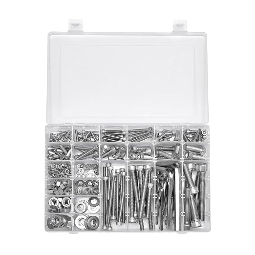 M5 M6 M8 M10 Metric Machine Bolt Assortment 304 Stainless Steel Cylindrical Head Screws and Bolt Hex Socket Head Cap Machine Screws Kit