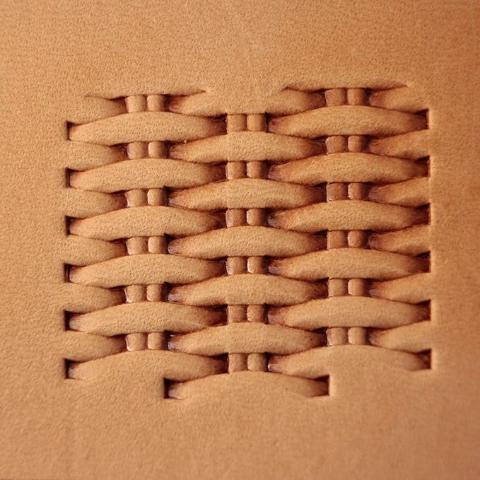 DandS ltd Leather Stamp Tool, Basket Weave, Professional Steel Craft Tool for Leatherworking, Embossing, Carving & Stamping Leather Projects, Belts Wallets & DIY Projects Compatible with Mallet #355B