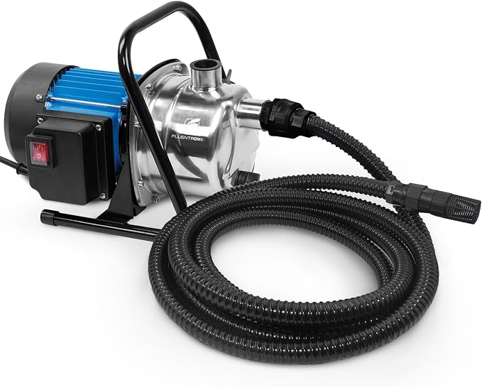 FLUENTPOWER Portable Garden Transfer Pump, 900GPH Electric Sprinkler Booster Pump, Shallow Well Jet Pump for Home Lawn Irrigation and Water Draining, included 13 ft Suction Hose Kit