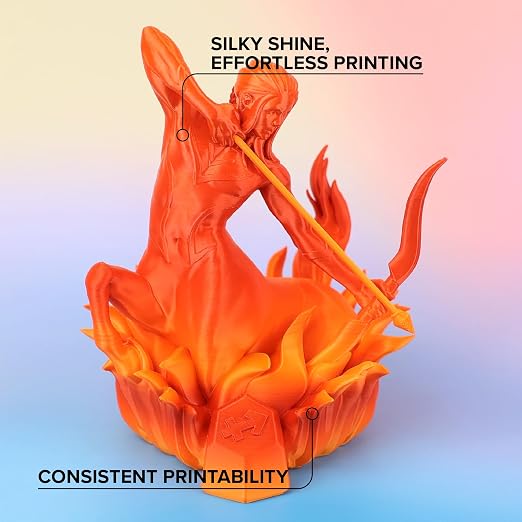 Polymaker Panchroma Gradient Silk PLA Filament 1.75mm, 1kg, Fire | Neatly Wound, High-Gloss Finish PLA, Easy Print & Smooth Feeding, Compatible with Bambu Lab & Most 3D Printers