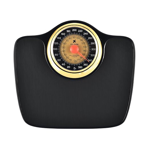 EILISON Mechanical Bathroom Scale for Home Use, Easy Read Analog Weight Scale with Large Dial Display in lb/kg, 400lb Capacity, Non-Slip Surface
