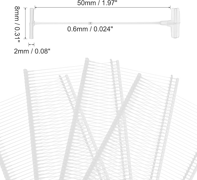 uxcell 5000pcs Standard Tagging Gun Fasteners 50mm Tagging Barbs Pins PP Plastic Tag for Price Tagging Gun, Clothing Tags Gun Attachments for Clothes Bag Fabric, White