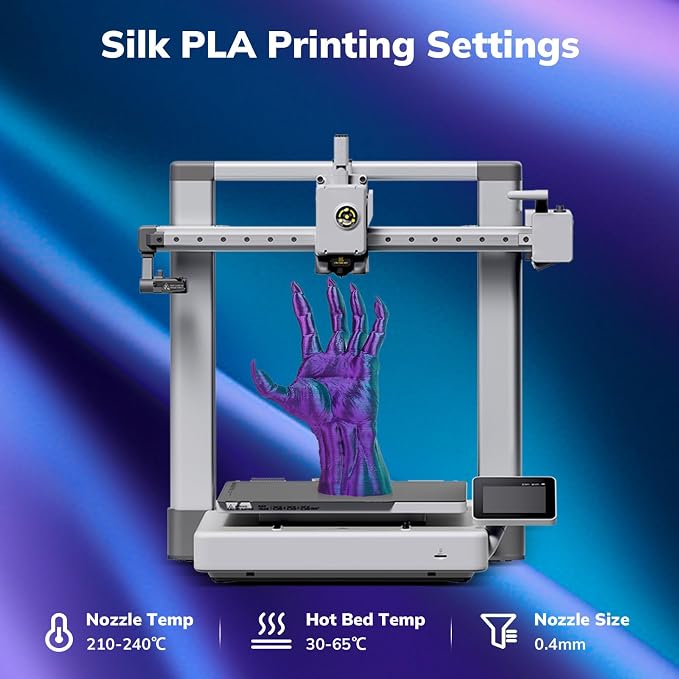 AMOLEN Silk PLA 3D Printer Filament Bundle, Shiny Dual Color PLA Filament 1.75mm Pack, Multi Color Change PLA 3D Printing Filament for Most FDM 3D Printer, 1KG X 4 Spools
