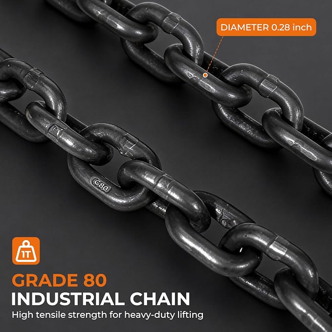 BEAMNOVA Upgraded Chain Drum Lifter 1 Ton / 2200lbs Loading Capacity for 55 Gallon Drums Forklift Hoist Crane Metal Plastic Barrel Double Lifting Chains, Double Hooks & Chains