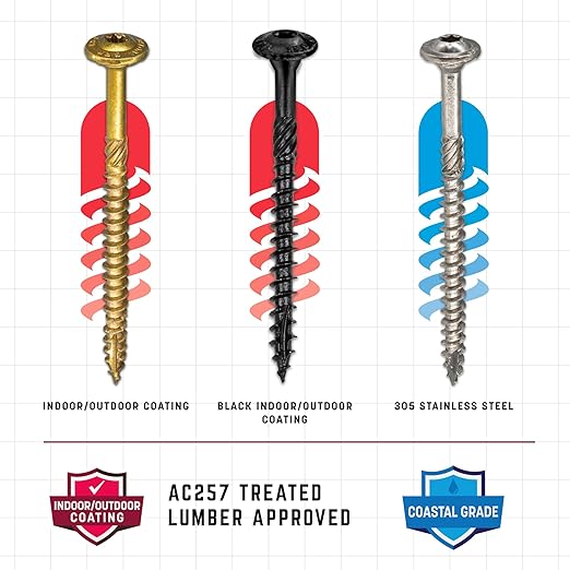 GRK Fasteners RSS™ 5/16 x 4 Inch, Rugged Structural Screws, 25 PCS, Rust Resistant Climatek™ Coating, Interior and Exterior Use, Heavy-Duty Framing & Decking Screws, Fast Bite Tip with Star Drive