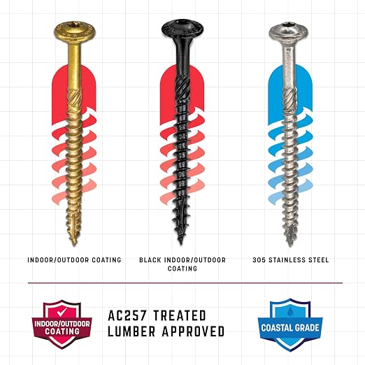 GRK Fasteners RSS™ 5/16 x 6 Inch, Rugged Structural Screws, 50 PCS, Rust Resistant Climatek™ Coating, Interior and Exterior Use, Heavy-Duty Framing & Decking Screws, Fast Bite Tip with Star Drive