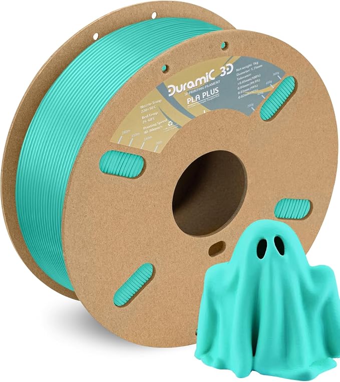 DURAMIC 3D PLA+ Printer Filament 1.75mm PLA Plus Neatly 2Kg Spool(2.2lbs) | PLA Pro Tougher and Stronger, Dimensional Accuracy Probability +/- 0.02mm Cyanblue