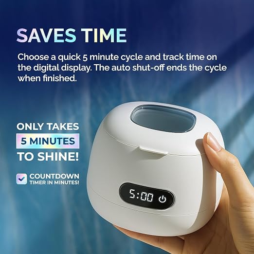 Ultrasonic Cleaner Machine and Retainer Cleaner Tablets Bundle