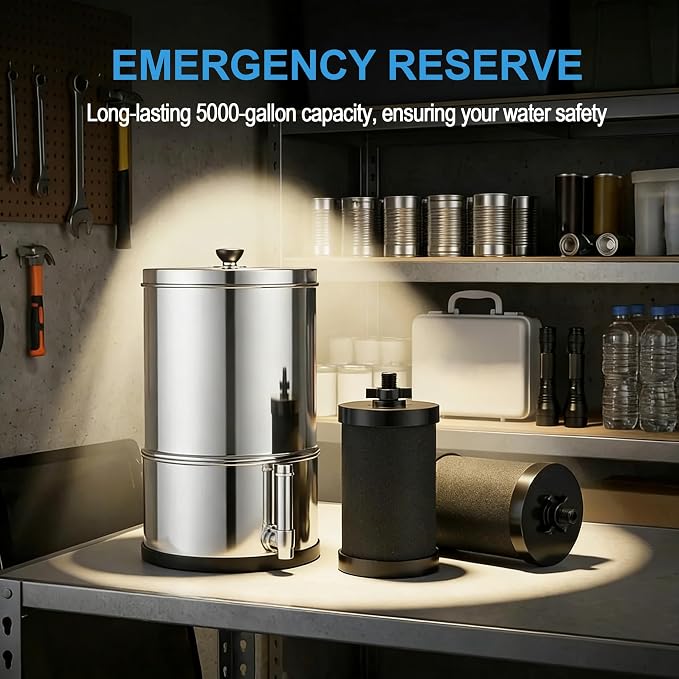 2-Pack Pro Black Water Filter Replacement, NSF/ANSI 42 Certified, 5,000 Gallon Capacity, Compatible with Gravity Water Filtration Systems, for Improved Taste & Contaminant Reduction