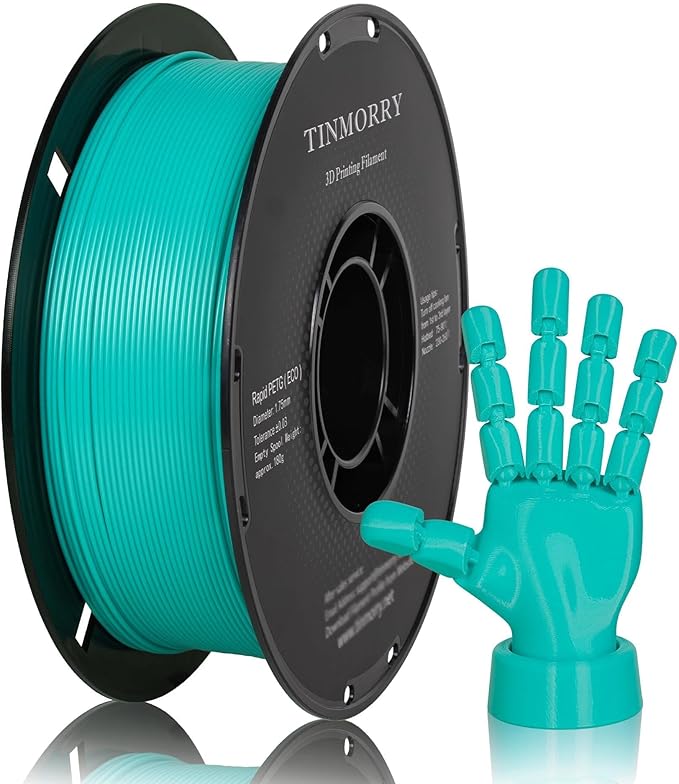 TINMORRY PETG Filament 1.75, Rapid PETG-Eco 3D Printer Filament, Compatible with Most FDM 3D Printers, 1 KG 1 Spool, Mint Green