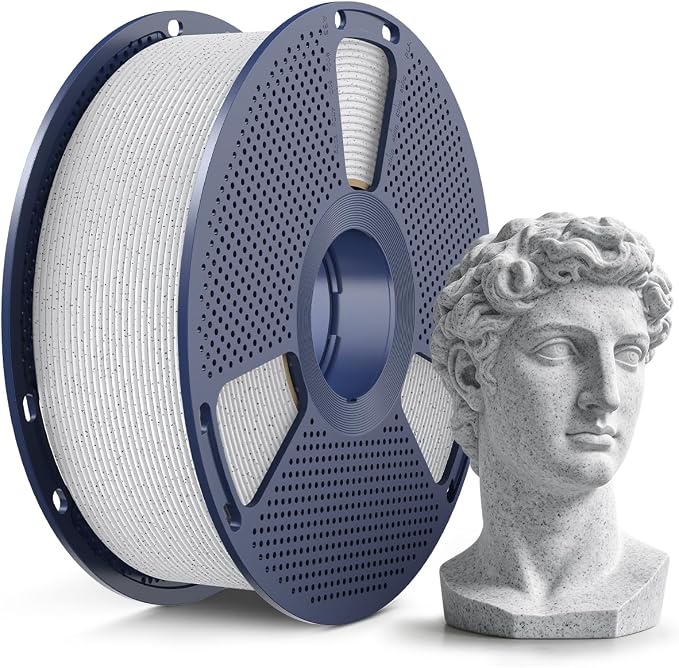 SUNLU Marble PLA Filament 1.75mm, Realistic Stone Veining & Matte Finish, 3D Printer Filament PLA Marble Texture, Ideal for Architectural Models and Decor, 1kg Spool, Fit Most FDM Printer, Oreo