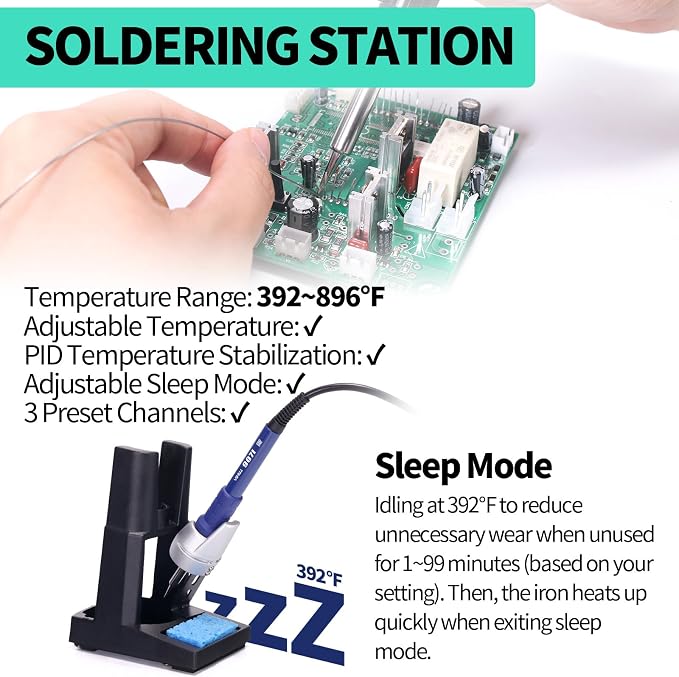 YIHUA 853D 5A-II 3 in 1 Hot Air Rework Soldering Iron Station and DC Power Supply 30V 5A -°F /°C Multiple Functions