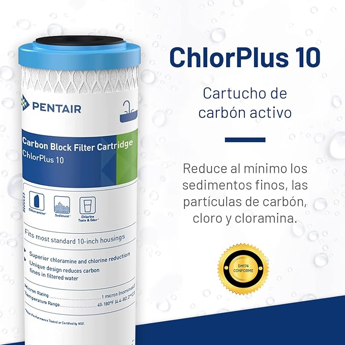 Pentek - 255416-43 ChlorPlus-10 Chloramine Filter (10" x 2.5"), 1 Micron