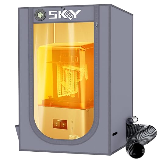 Resin 3D Printer Enclosure with Ventilation, 3D Printer Enclosure Tent Cover Eliminate Odors Dustproof Isolate Noise Compatible with Creality Anycubic Elegoo Series LCD Resin UV 3D Printer -Grey