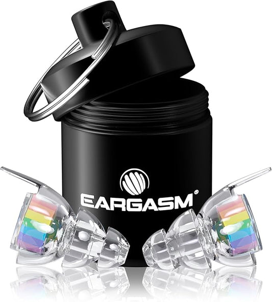 Eargasm High Fidelity Rainbow Earplugs for Concerts, Festivals, Musicians, DJs, Night-Life, Motorcycle Hearing Protection - Reusable Ear Plugs for High Fidelity Noise Reduction up to 21 dB