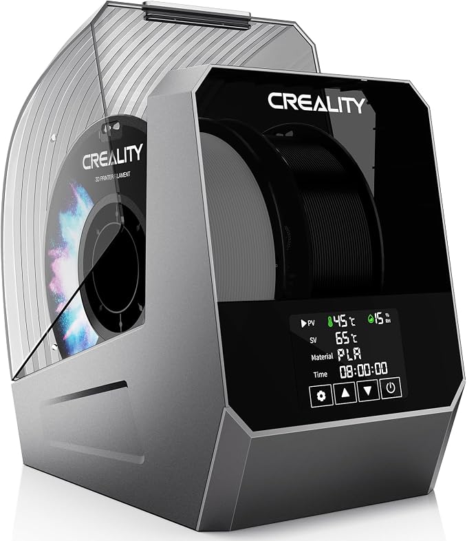 Creality Filament Dryer, Dual-Spool Space Pi Filament Storage Box -Double 360° Heating with 110W PTC Heater LCD Touch Screen One-Key Set Filament,Dehydrator 1.75/2.85/3mm with 2KG PETG Black