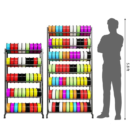 3D Printer Filament Rack, Heavy Duty Storage Shelves for 3d Printing Filaments, 7 Tier Large Capacity Filament Storage for 3D Printing Business