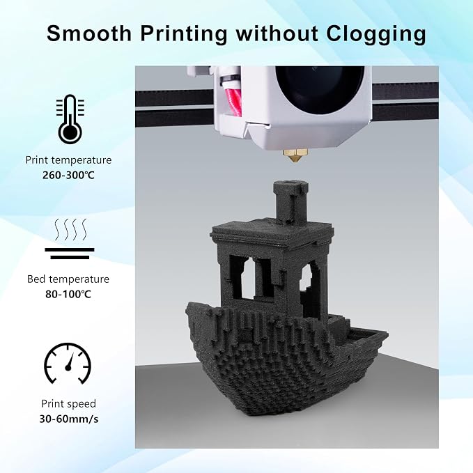 IEMAI PA12 Carbon Fiber Nylon Filament 1.75mm Matte Black 1KG, Low Moisture PA12-CF 3D Printer Filament with High Tough & Strength, Chemical Resistant, Dimensional Stability