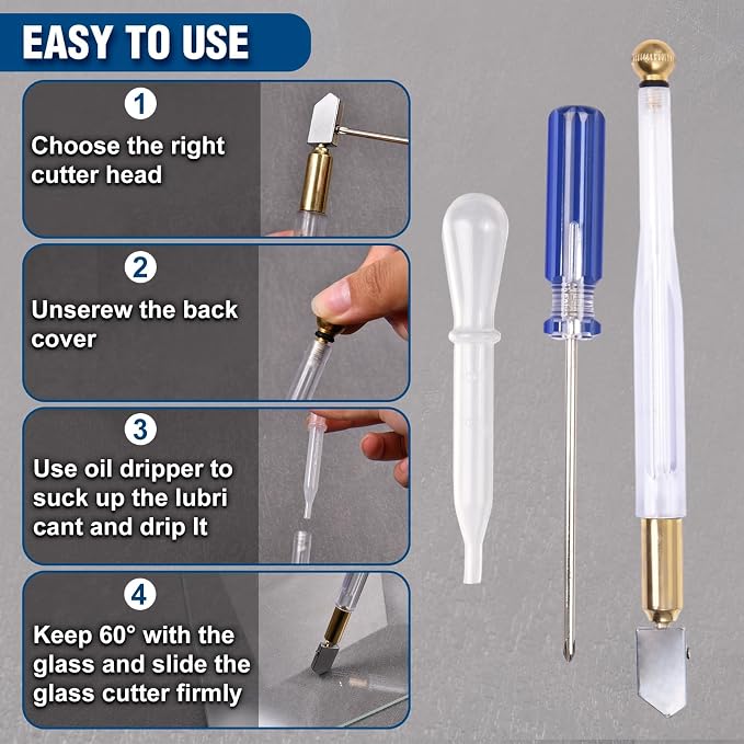 SPEEDWOX 14Pcs Premium Glass Running Breaking Pliers and Class Cutter Tools Kit Breaker Grozer Pliers Heavy Duty Glasses Cutting Tool with Rubber Tip Work Great for Stained Glasses, Tiles, Mosaic