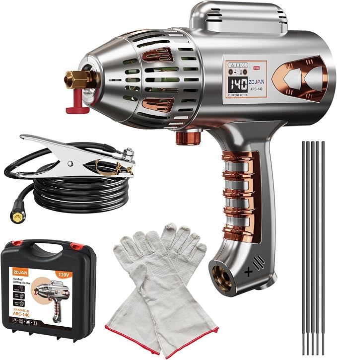 Handheld ARC Stick Welder 140A 110V,lightweight Portable inverter handheld welder Gun capable of DC Stick for Hobby DIY Projects Home Use. Arc force and Anti-Stick With Welding Tools