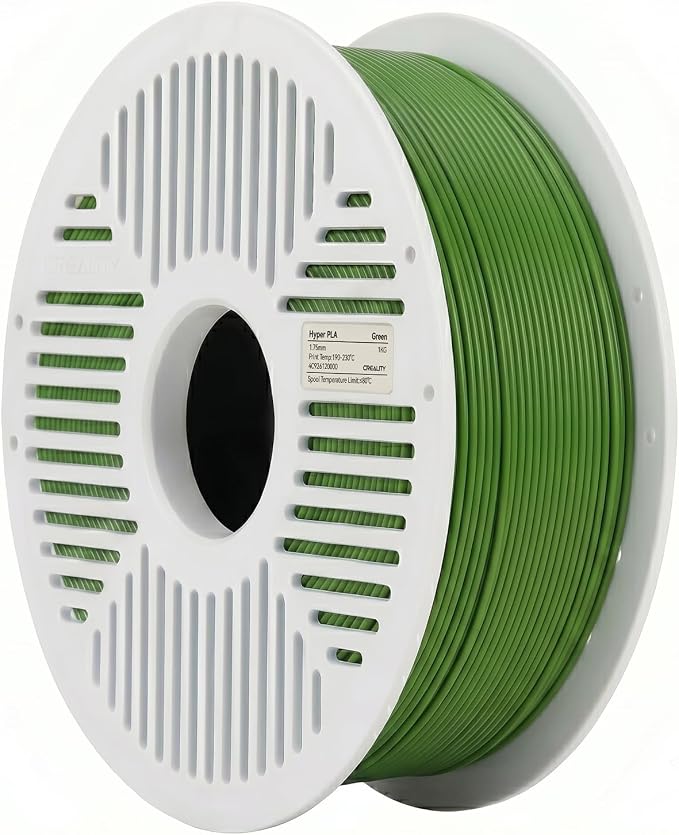 Creality PLA Filament with Reusable Spool 1KG, 1.75mm PLA 3D Printing Filament 2.2lbs High Dimensional Accuracy, Easy Installation Detachable Spool, Fits for Most 3D Printers, Green