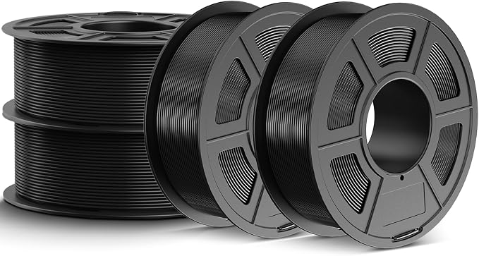 JAYO High Speed PLA Filament 1.75mm 4.4KG Bundle, Rapid PLA 3D Printer Filament for Fast Printing up to 600mm/s, Dimensional Accuracy +/- 0.02mm, 4 Pack 1.1kg Spool (Black)