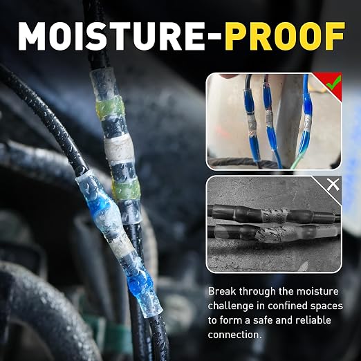 haisstronica 560PCS Solder Seal Wire Connectors with Heat Shrink Tubing Kit - Solder Sticks Wire Terminals Waterproof Electrical Connectors and 3:1 Shrinking Tube for Marine,Automotive,Wiring Projects