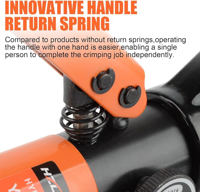 HZLZRZ Hydraulic Crimping Tool and Battery Cable Crimping Tool Kit, Range 12AWG-2/0AWG, 9 Pairs Of Dies For Cable Tool, Wire Rope Electrical Terminal and Battery Cable Crimper (YQ/70C)