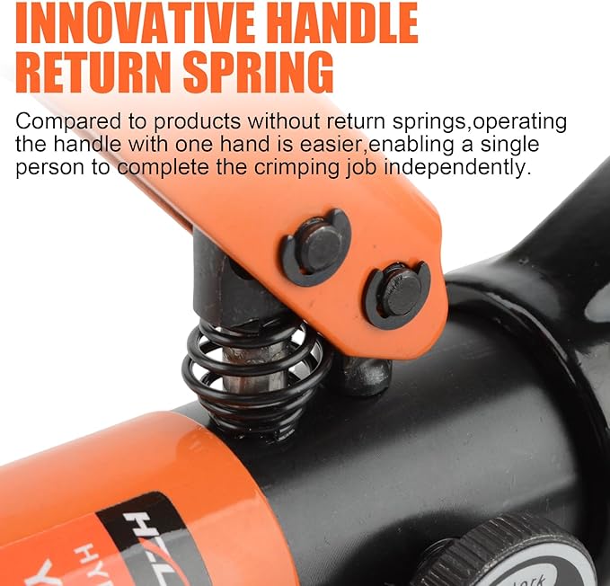 HZLZRZ Hydraulic Crimping Tool and Battery Cable Crimper Tool, Rope Cutter, Wire Crimping Tool Range 12AWG-2/0AWG, 9 Pairs Of Dies For Electrical Terminal Cable Tool Kit (YQK/70)